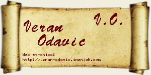 Veran Odavić vizit kartica